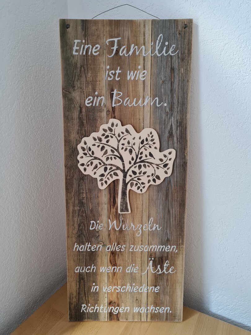 Altholzschild "Eine Familie ist wie ein Baum"