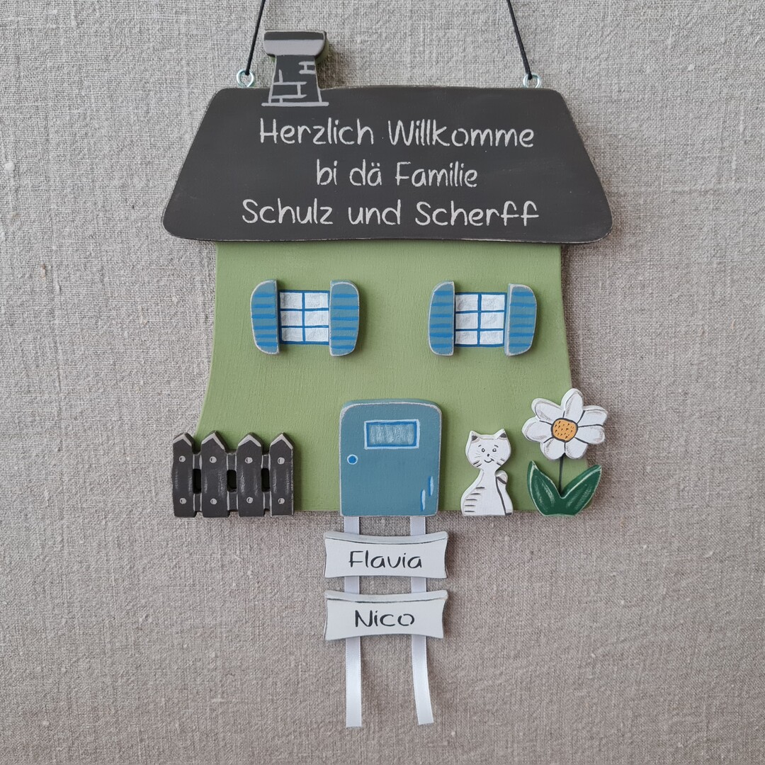 Familien Türschild Haus