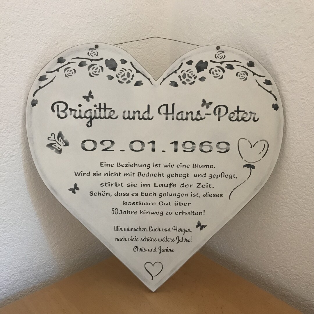 Holzherz "Hochzeitstag"